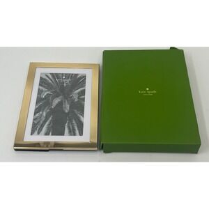 Kate Spade New York Blake Street 5x7 Picture Frame Gold Trim White Matting NIB